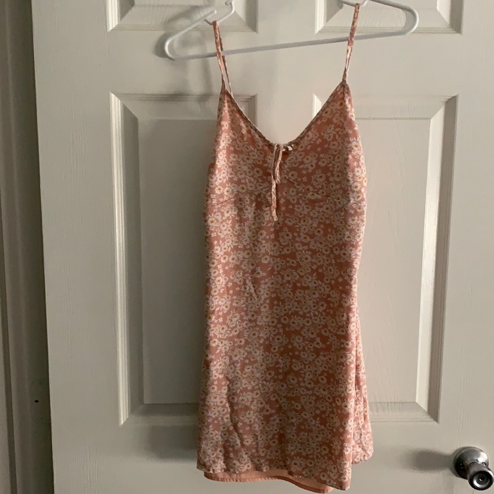 Pink and white floral swing dress